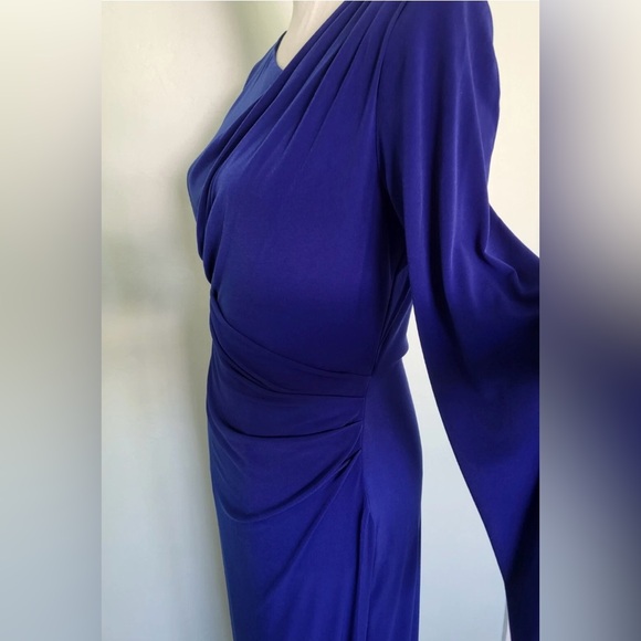 🧊 Connected Sapphire Blue Jersey Knit Formal Evening Gown, 4 - Picture 5 of 8